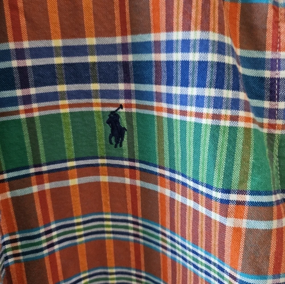 Ralpg Layren Colorful Plaid Youth Shirt Size Large..